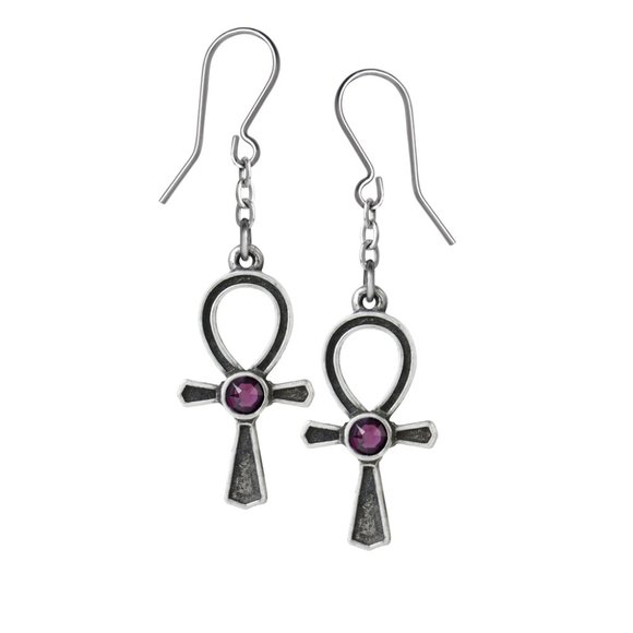 Alchemy Gothic Ankh Of Osiris Dangling Earrings - Picture 3 of 4